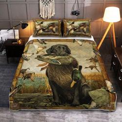 Duck Hunting Black Labrador Dog Bedding Set Bedroom Decoration Gift For Family