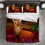 elk light portrait wildlife flower forest bedding set hunting lover bedding cover with 2 pillowcases 100 polyester 0