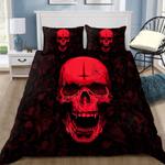 evil skull bloody bedding set satanic skulls hell halloween bedroom decor bedding cover with 2 pillowcases 100 polyester 0
