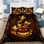 fire butterfly and pumpkin bed set halloween vibe great gift bedding cover with 2 pillowcases 100 polyester 0