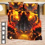 fire theme 3d print bedding set lava style bedding set lion face bedding set wild animals bedding cover with 2 pillowcases 100 polyester 0