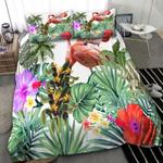 flamingo bedding set summer tropical flower forest floral garden bedding cover with 2 pillowcases 100 polyester 0