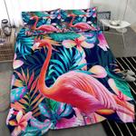flamingo lost in tropical forest bedding set colorful summer bedding cover with 2 pillowcases 100 polyester 0