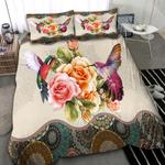 flowers and hummingbird bedding set mandala pattern abstract bedding cover with 2 pillowcases 100 polyester 0
