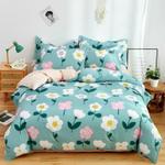 flowers bloom floral comforter set cute draw flower bedroom decor bedding cover with 2 pillowcases 100 polyester 0