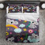 flowers cartoon koala painting heart bedding set family koalas mom child bedding cover with 2 pillowcases 100 polyester 0
