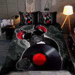 french bulldog dj vinyl record bedding set funny dog frenchie love musics bedding cover with 2 pillowcases 100 polyester 0