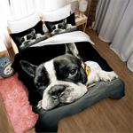 french bulldog pet dog bedding set french bulldog dog fans home decor bedding cover with 2 pillowcases 100 polyester 0