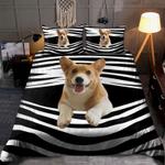 funny corgi curtain pattern comforter set love dogs corgi pet family gift bedding cover with 2 pillowcases 100 polyester 0