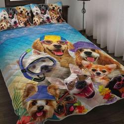 Funny Dog Go Swimming Bedding Set Dog Summer Beach Party Dog Mom Gift