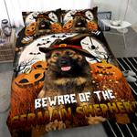 german shepherd halloween bedding set beware of the german shepherd bedding cover with 2 pillowcases 100 polyester 0