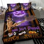 german shepherd halloween bedding set purple moon night flippted my witch switch bedding cover with 2 pillowcases 100 polyester 0