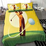golf lovers bedding set green and yellow sport championship bedding cover with 2 pillowcases 100 polyester 0
