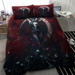 gothic girl skull bedding set halloween creepy gift sexy girl bedding cover with 2 pillowcases 100 polyester 0