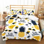 graffiti pineapple bedding set tropical style ice cream hello summer bedding cover with 2 pillowcases 100 polyester 0