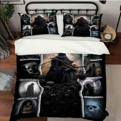 Grim Reaper Bedding Set Deathly Hallows Bedclothes Set Soul Snatcher Quilt Set Horror Style