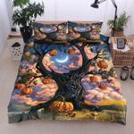 halloween bedding set pumpkin tree jack o latern pattern bed set lover bedding cover with 2 pillowcases 100 polyester 0