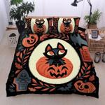 halloween cat pumpkin bedding cover pillow covers bedroom decoration happy halloweens day bedding cover with 2 pillowcases 100 polyester 0