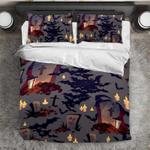 halloween grave quilt bed set halloween moon night halloween gift bedding cover with 2 pillowcases 100 polyester 0