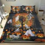 halloween trick or treat bedding set ghost pumpkin tree halloween gift bedding cover with 2 pillowcases 100 polyester 0