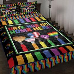 Hate Has No Home Here Bedding Set Lgbt History Pride Pillow Covers Happy Pride Month