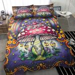 hippie bedding mushroom bedding set hippie mushroom galaxy background bedding cover with 2 pillowcases 100 polyester 0