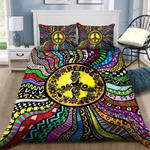 hippie colorful peace symbol bedding set stay trippy little hippie peace bedding cover with 2 pillowcases 100 polyester 0