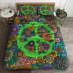 hippie floral symbol bedding set wild flowers hippie peace let it be bedding cover with 2 pillowcases 100 polyester 0