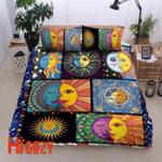 hippie moon and sun tattoos hippie witch moon bedding set halloween gift bedding cover with 2 pillowcases 100 polyester 0