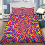 hippie trippy bedding set colorful hippie pattern hippie gift bedding cover with 2 pillowcases 100 polyester 0