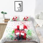hohoho santa claus oil painting bedding set snowman christmas gift bedding cover with 2 pillowcases 100 polyester 0