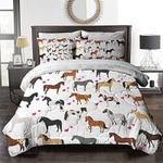 horse bedding cute horse comforter set bed horse lover gifts bedding cover with 2 pillowcases 100 polyester 0