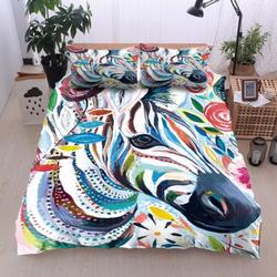 Horse Painting Art Pillow Covers Color Horse Bedding Set Bedroom Decoration