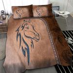 horse portrait leather pattern bedding set love horses horse spirit free bedding cover with 2 pillowcases 100 polyester 1 0