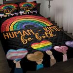 human kind be both lgbt history pride bedding set happy pride month lgbt community gift bedding cover with 2 pillowcases 100 polyester 0