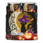 i love you to moon and back witch cat baby cat pump halloween lovers bedding cover with 2 pillowcases 100 polyester 0