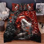 idc idk idgaf butterflies red bride ghost skull bedding set halloween gift bedding cover with 2 pillowcases 100 polyester 0