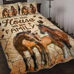 in this house we are family horses bedding set horses fam bedding cover gift for family members bedding cover with 2 pillowcases 100 polyester 0