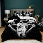 ink skulls duvet cover bedding set skull lovers skeleton halloween day gift bedding cover with 2 pillowcases 100 polyester 0