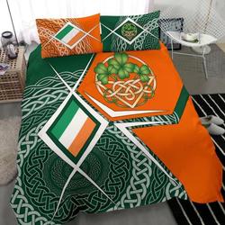 Ireland Flag Shamrock Celtic Pattern Bedding Set St Patrick's Day