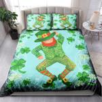 irish dancing lucky holiday shamrock green bedding set st patricks day bedding cover with 2 pillowcases 100 polyester 0