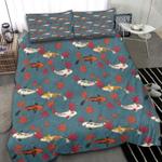 japanese koi fish maple leaves bedding set fish collection japan style bedding cover with 2 pillowcases 100 polyester 0
