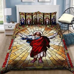 Jesus Christ St Glass Art Bedding Set Jesus Christian Religion