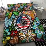 jsus hippie peace sign bedding set abstract colorful flowers she is a good girl loves her mama bedding cover with 2 pillowcases 100 polyester 0