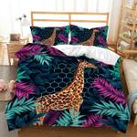 jungle giraffe leaves animal quilt cover cover wildlife giraffes tropical bedding cover with 2 pillowcases 100 polyester 1 0