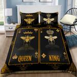 king and queen bee poker bedding set queen bees husband wife gift idea bedding cover with 2 pillowcases 100 polyester 0