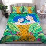 leopard hide behind me bedding set sleeping without worry bedding set couple lady artwork bedding cover with 2 pillowcases 100 polyester 0