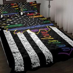 Lgbt Love Is Love American Flag Bedding Set Happy Pride Month Lgbt Supporters Gift