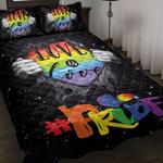 lgbt pride love is love bedding set happy pride month lgbt supporters gift lgbtqia gift bedding cover with 2 pillowcases 100 polyester 0