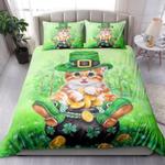 little kitty gold coin irish culture shamrock bedding set st patricks day bedding cover with 2 pillowcases 100 polyester 0